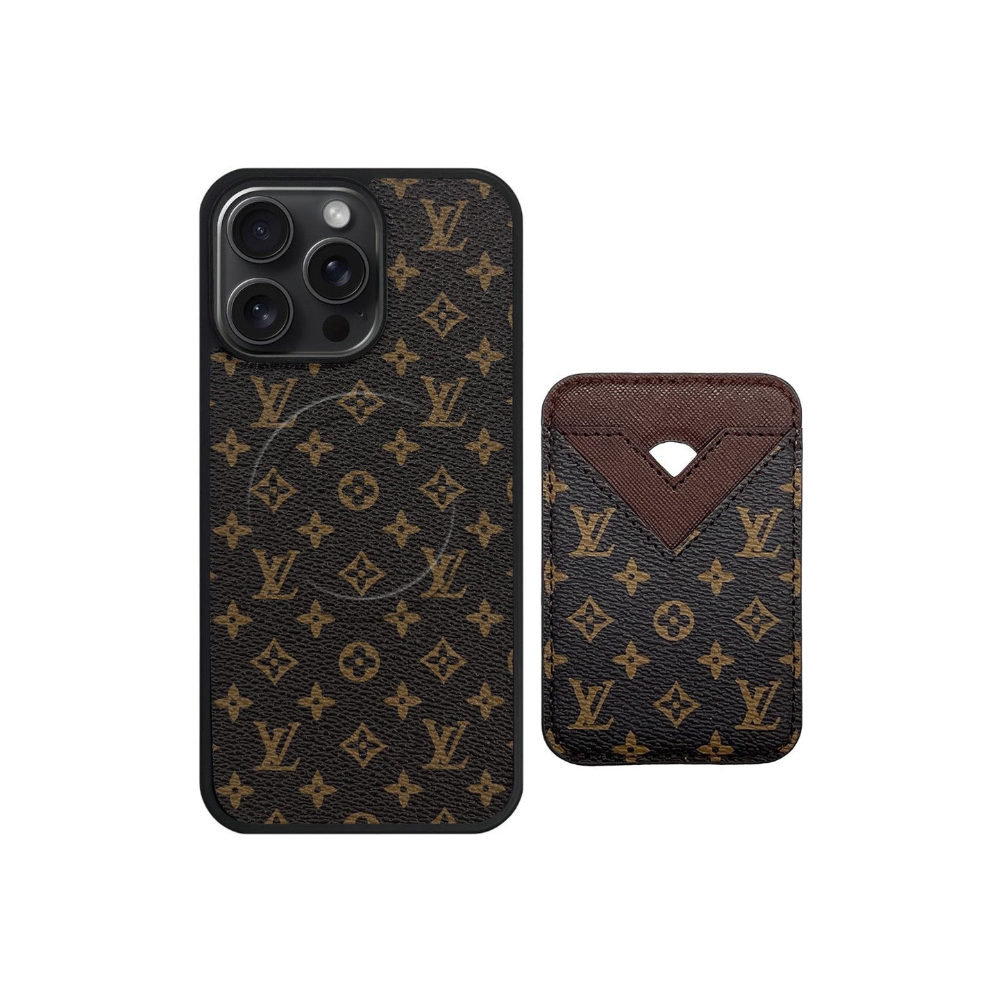 SET MAGSAFE CARDHOLDER LV SMALL MONOGRAM BROWN