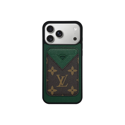 MAGSAFE CARDHOLDER LV GREEN AND BROWN MONOGRAM