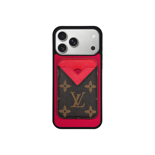 MAGSAFE CARDHOLDER LV RED AND BROWN MONOGRAM
