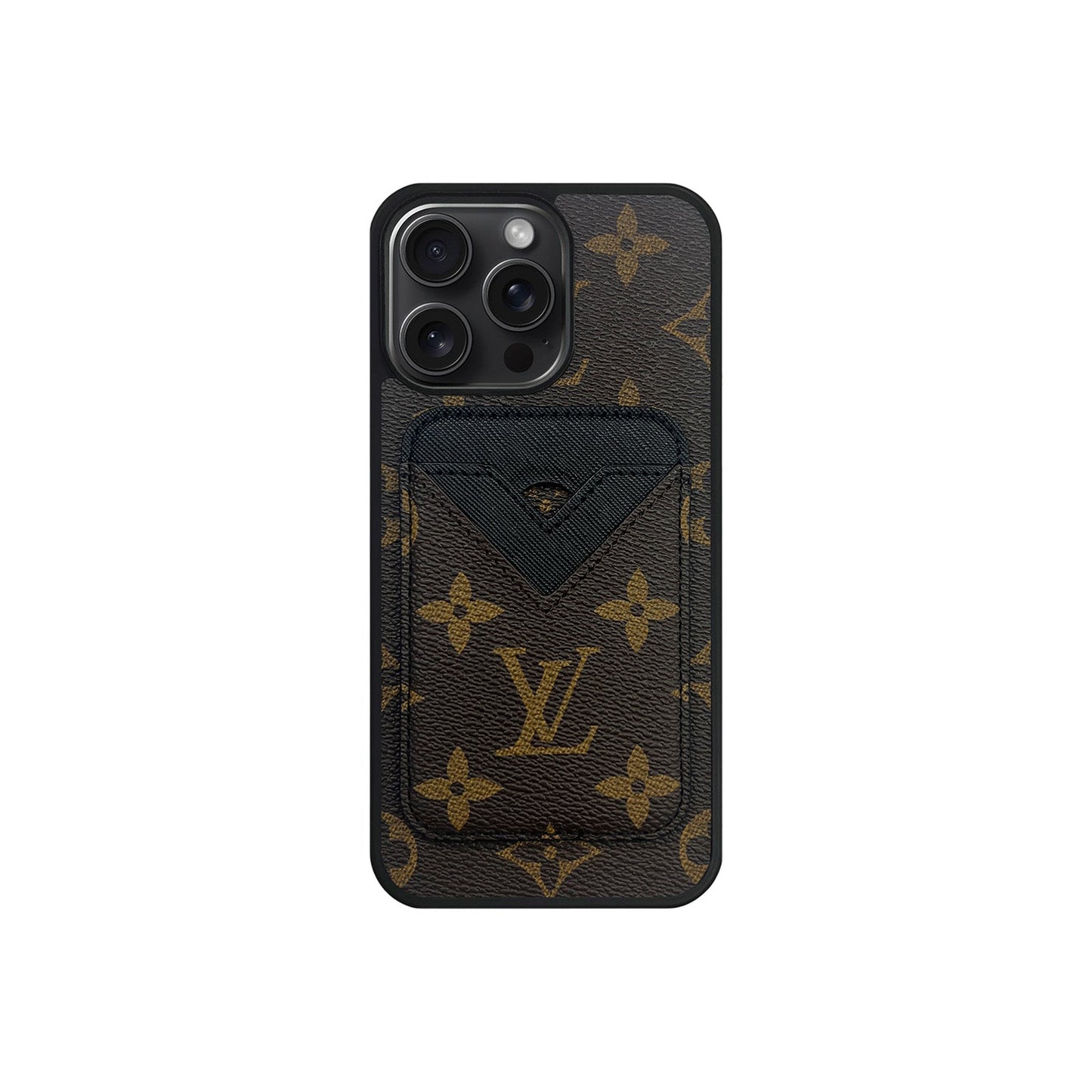 SET MAGSAFE CARDHOLDER LV MONOGRAM BROWN WITH BLACK