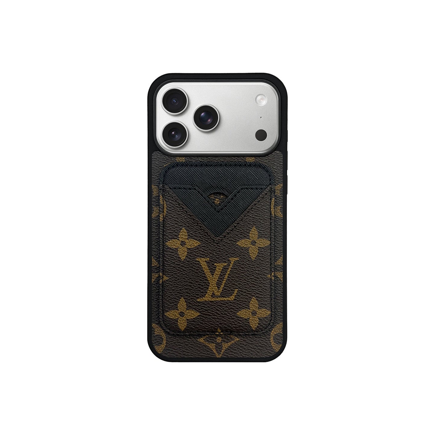 SET MAGSAFE CARDHOLDER LV MONOGRAM BROWN WITH BLACK