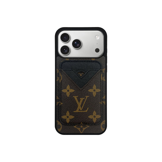SET MAGSAFE CARDHOLDER LV MONOGRAM BROWN WITH BLACK
