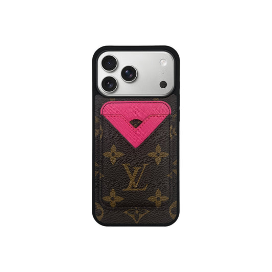 SET MAGSAFE CARDHOLDER LV MONOGRAM BROWN WITH PINK