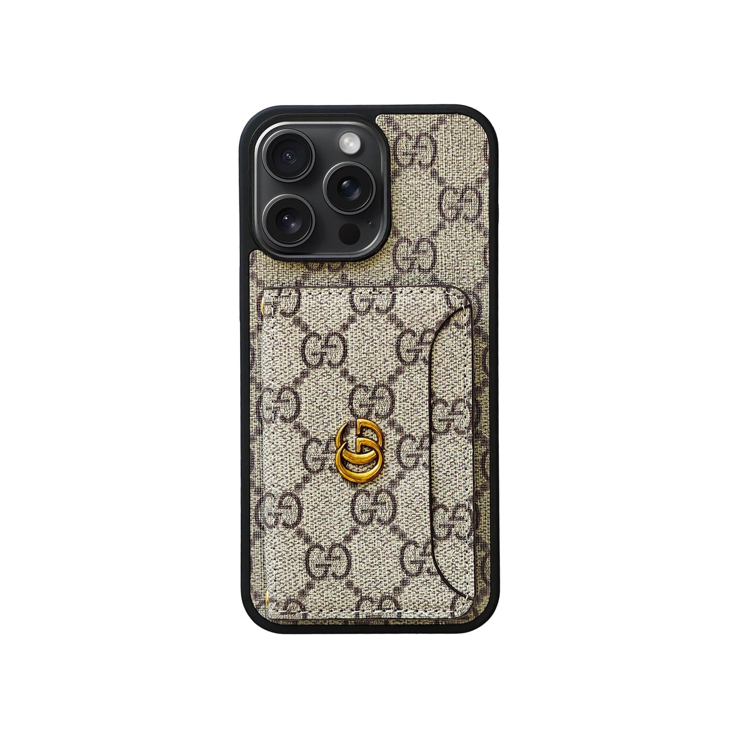 BROWN GG MONOGRAM CARDHOLDER FULLY COVERED