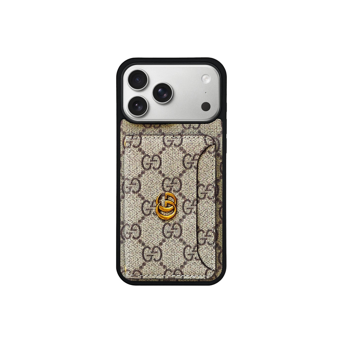 BROWN GG MONOGRAM CARDHOLDER FULLY COVERED