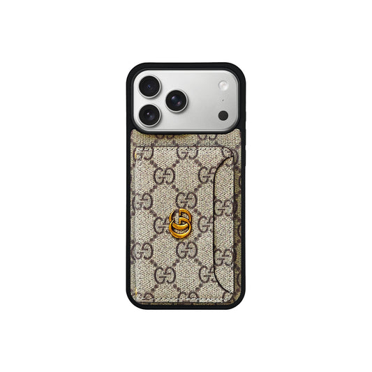 BROWN GG MONOGRAM CARDHOLDER FULLY COVERED