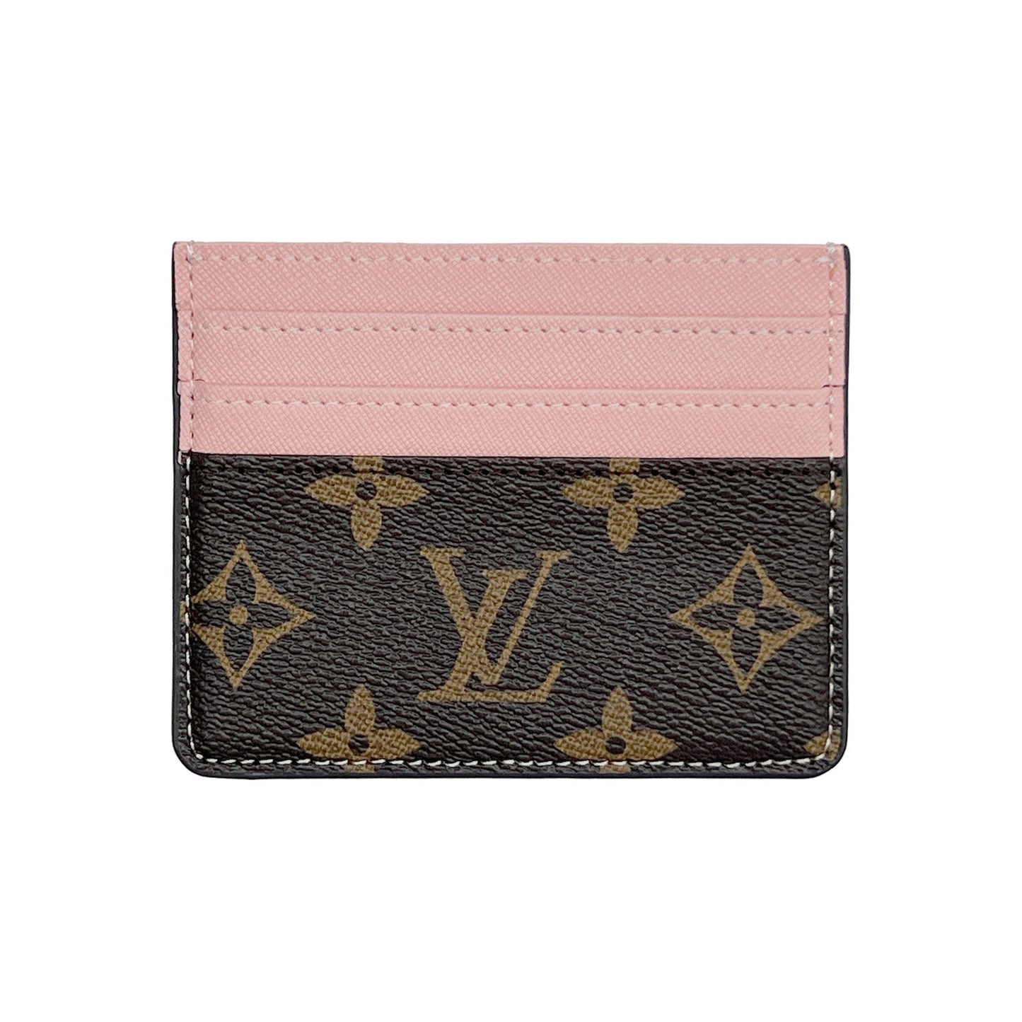 LV PINK AND BROWN MONOGRAM CARD HOLDER